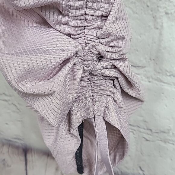 Fabletics Gray Ruched Leggings Powerform Foldover PureLuxe Pink Mesh Women's M - Picture 6 of 9